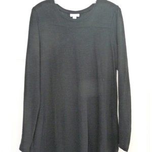 J JILL PURE JILL TEXTURED TUNIC – BLACK - SIZE MEDIUM